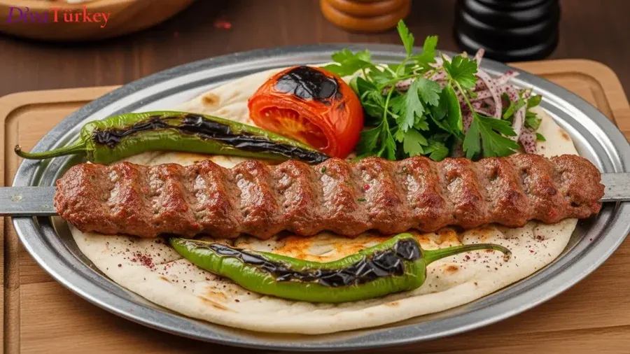 อาดานา เคบับ - เนื้อแกะบดย่างบนเตาถ่าน เสิร์ฟพร้อมผักสดและขนมปัง